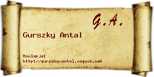 Gurszky Antal névjegykártya
